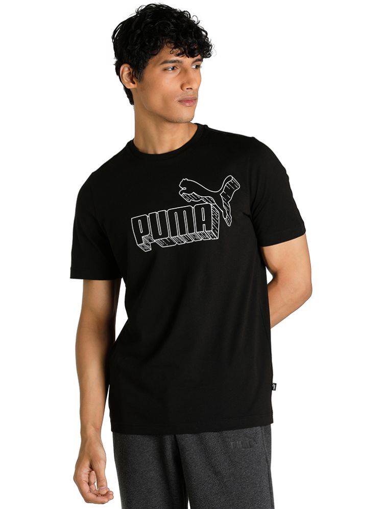     			Puma Black Cotton Regular Fit Men's Sports T-Shirt ( Pack of 1 )