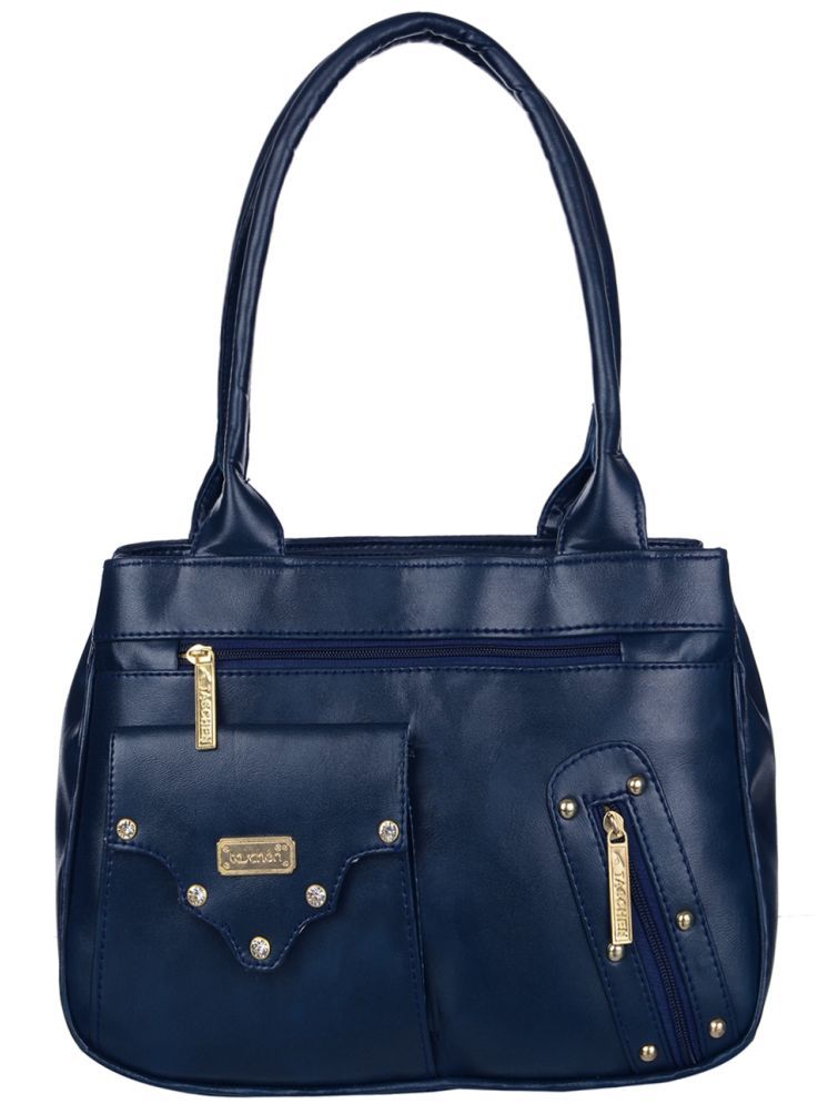     			Taschen Blue PU Shoulder Bag