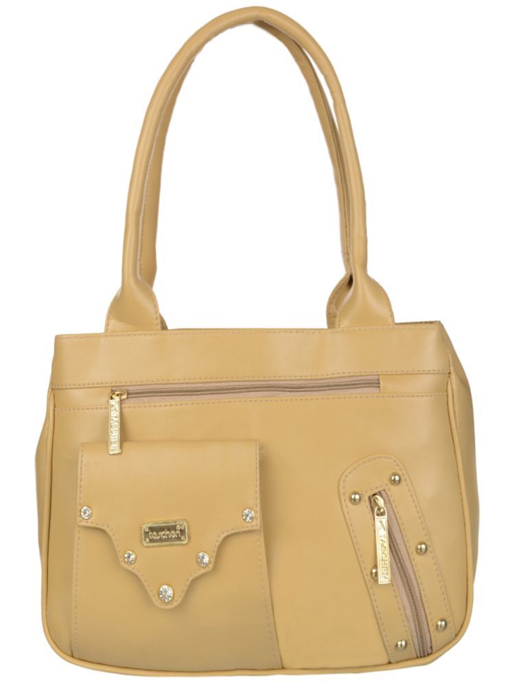     			Taschen Cream PU Shoulder Bag