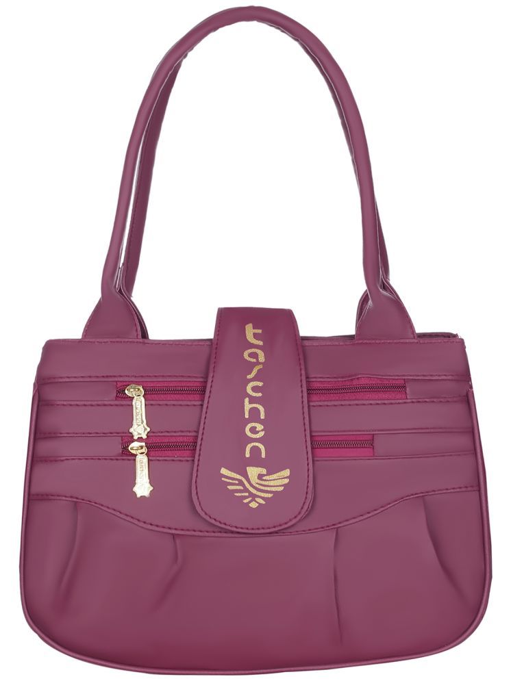     			Taschen Maroon PU Shoulder Bag