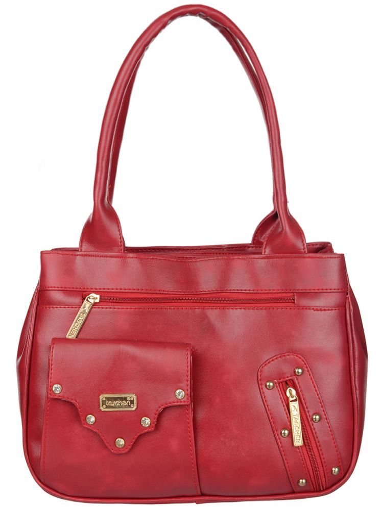     			Taschen Red PU Shoulder Bag