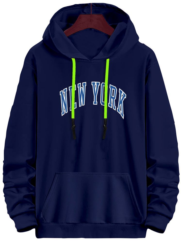     			fashion and youth Cotton Blend Hooded Men's Sweatshirt - Navy ( Pack of 1 )