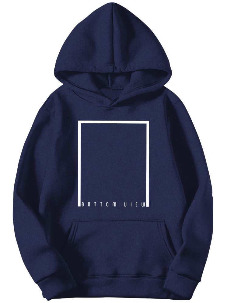     			fashion and youth Cotton Blend Hooded Men's Sweatshirt - Navy ( Pack of 1 )