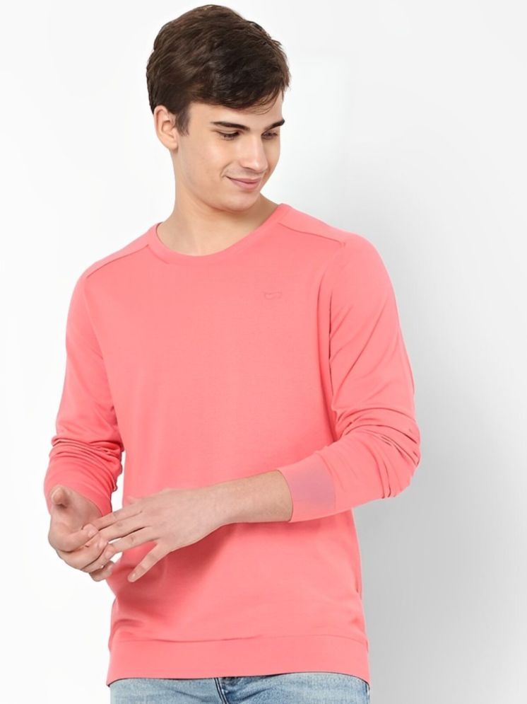     			plusperfaction Cotton Blend Regular Fit Solid Full Sleeves Men's Round T-Shirt - Pink ( Pack of 1 )