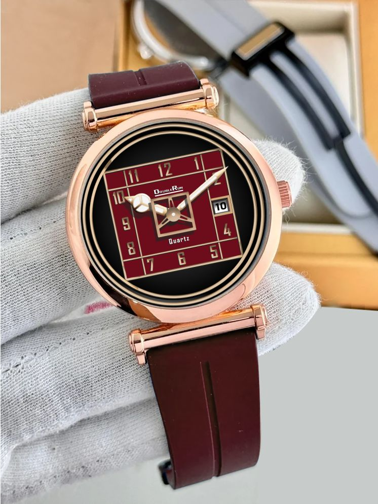     			DoubleRun Maroon Silicon Analog Men's Watch