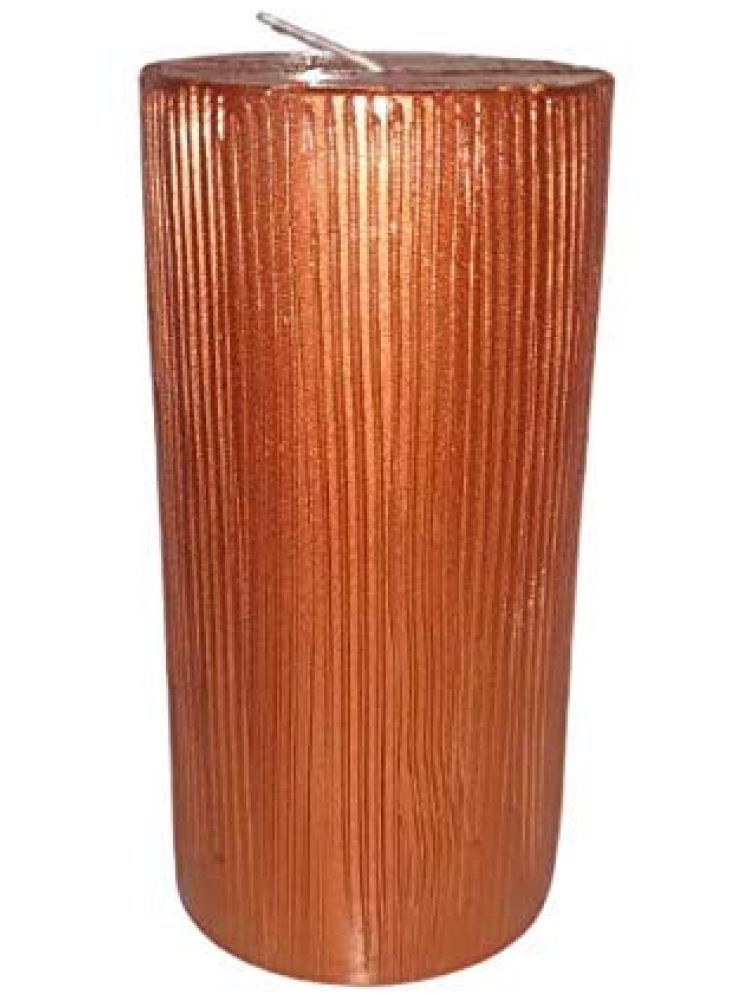     			Floish Brown Unscented Pillar Candle 30 cm ( Pack of 1 )