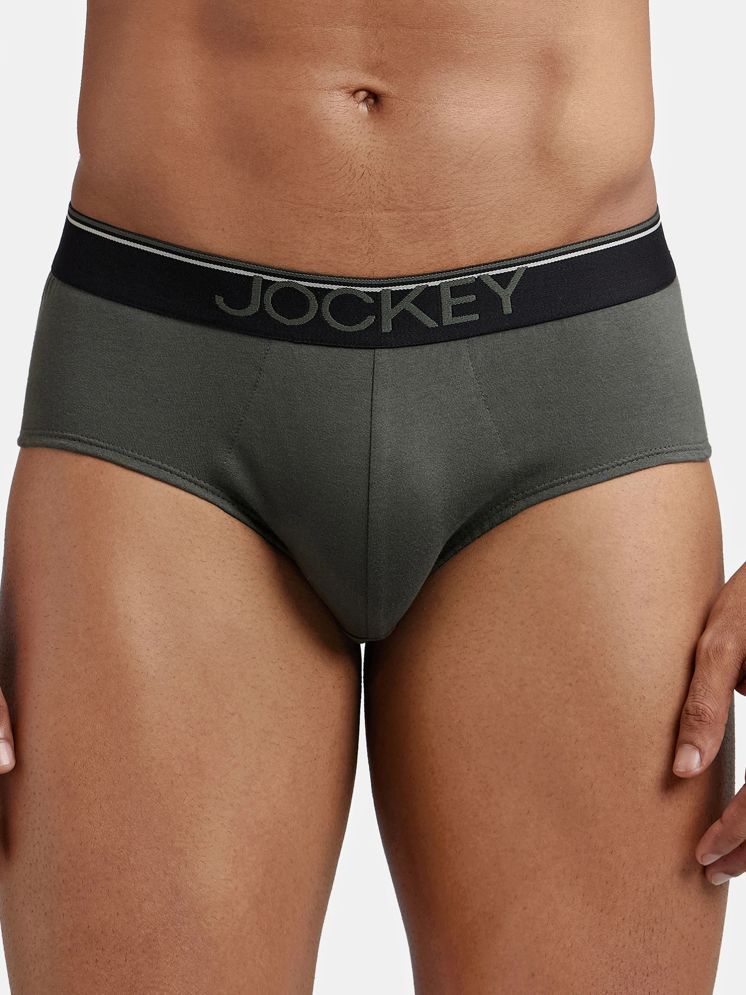     			Jockey 8037 Men Super Combed Cotton Solid Brief with Ultrasoft Waistband - Deep Olive