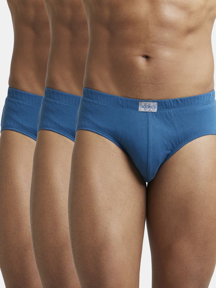     			Jockey 8035 Men Super Combed Cotton Solid Poco Brief - Seaport Teal (Pack of 3)