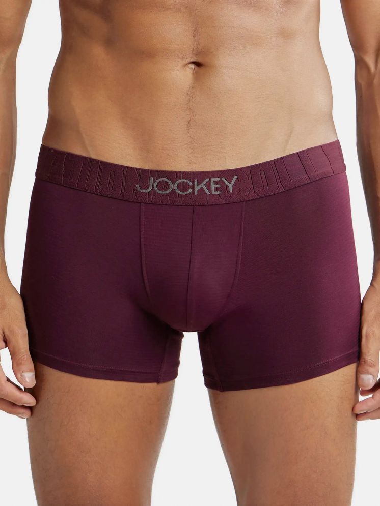     			Jockey IC32 Men Supima Cotton Elastane Stretch Solid Trunk with Ultrasoft Waistband - Wine Tasting