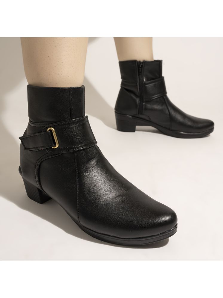     			Stylestry Black Women's Ankle Length Boots