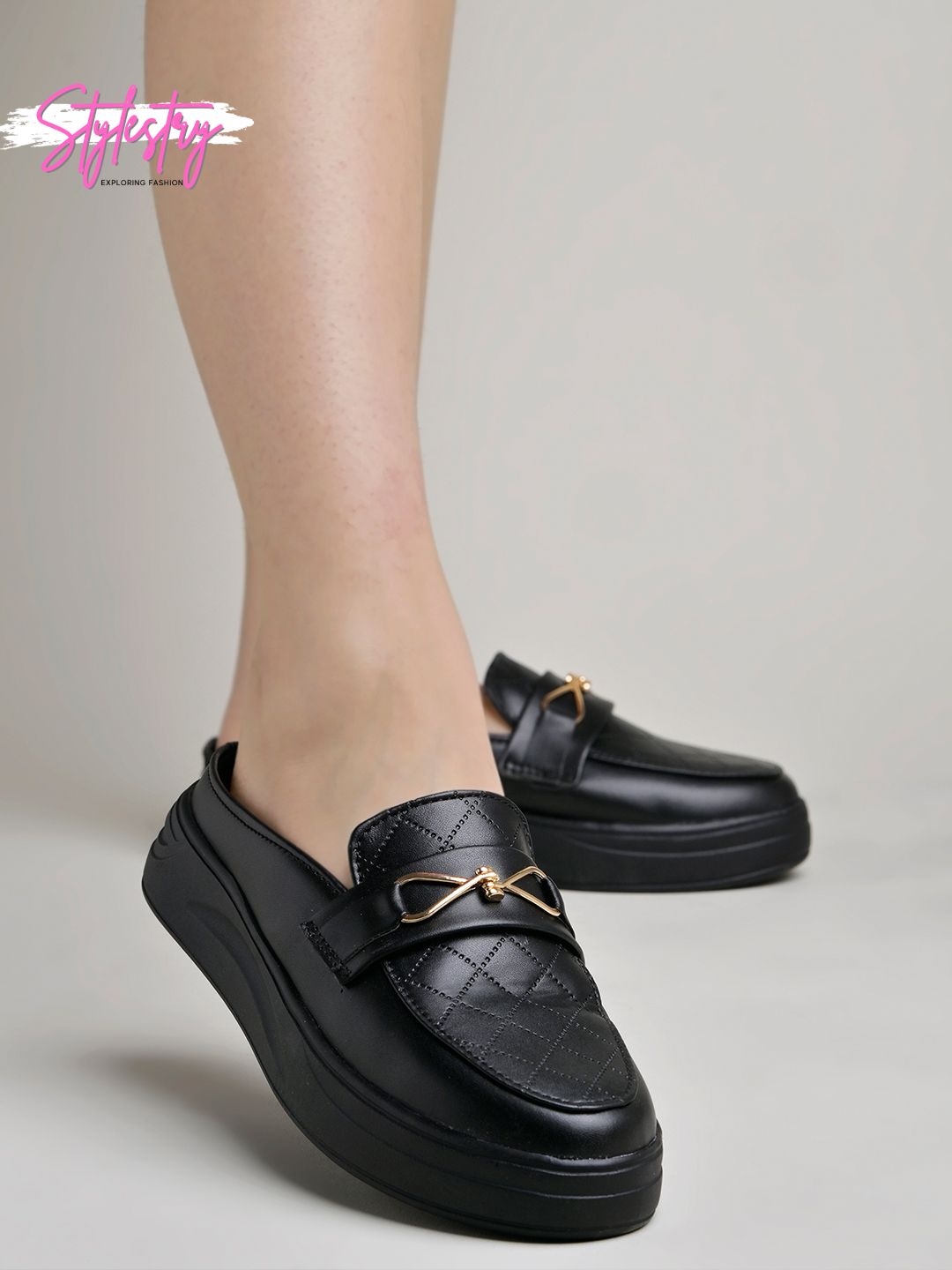     			Stylestry Black Women's Loafers