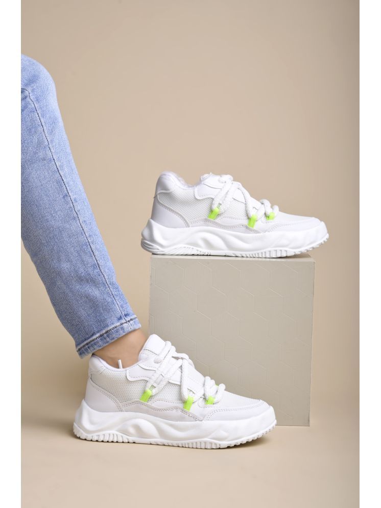     			Stylestry White Women's Sneakers