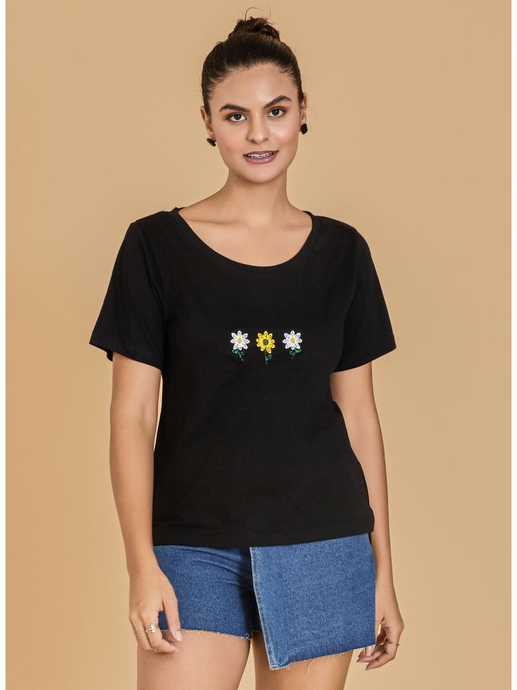     			Urban Sundari Black Cotton Blend Regular Fit Women's T-Shirt ( Pack of 1 )