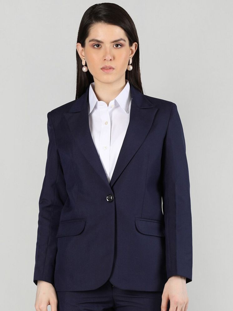     			curvy comfort - Cotton Blend Blue Blazers