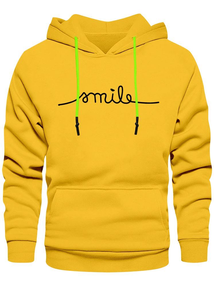     			fashion and youth Cotton Blend Hooded Men's Sweatshirt - Yellow ( Pack of 1 )