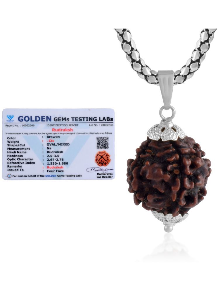     			ADMIER 4 Mukhi Rudraksha Pendant With Chain ( Pack of 1 )