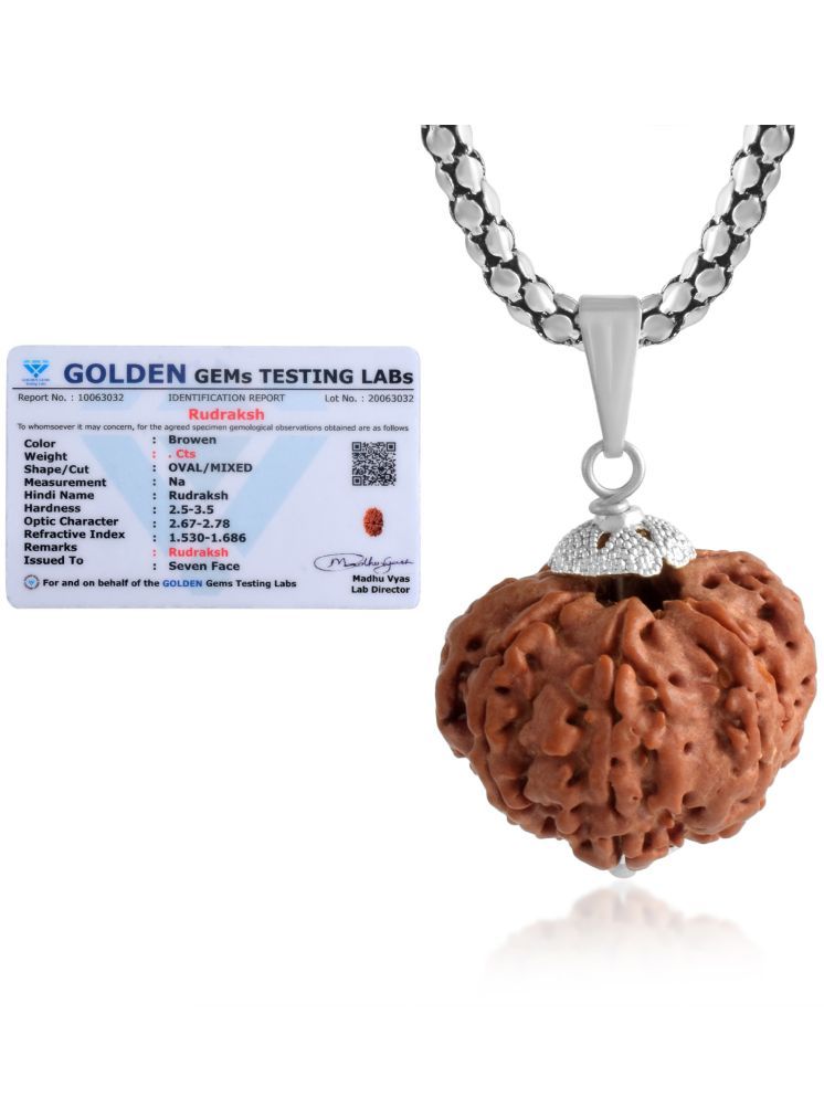     			ADMIER 7 Mukhi Rudraksha Pendant With Chain ( Pack of 1 )