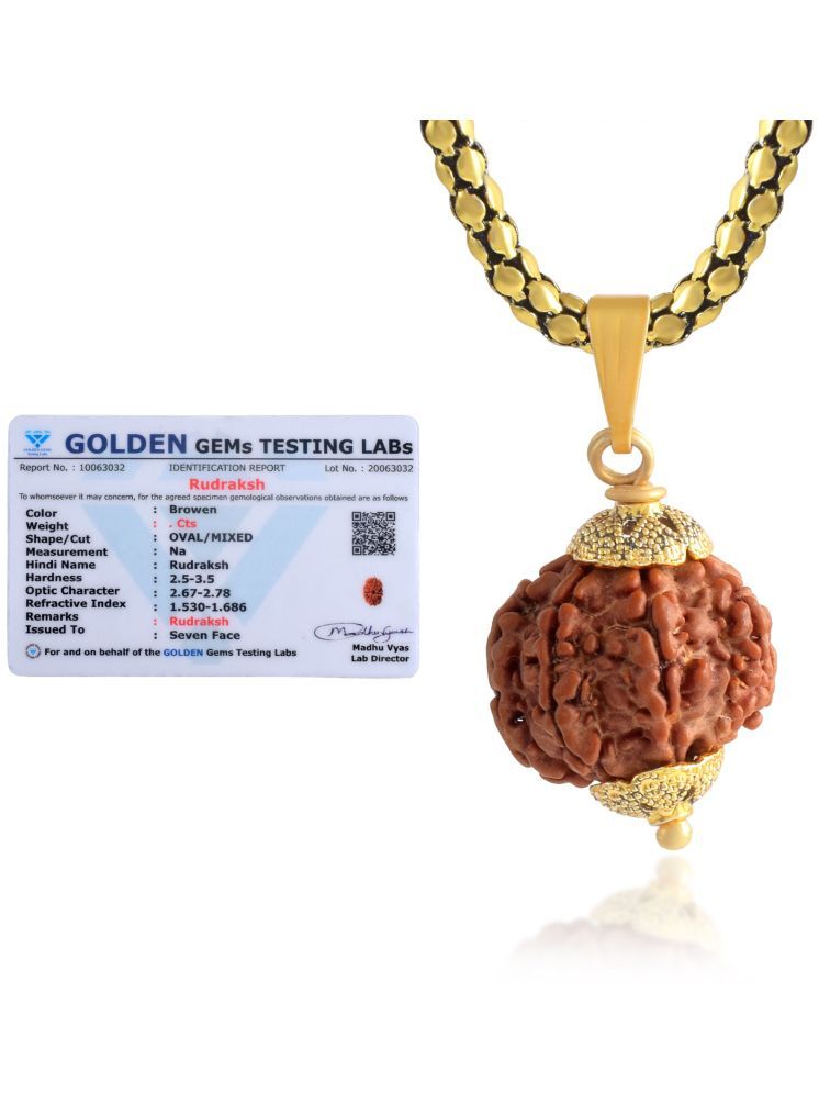     			ADMIER 7 Mukhi Rudraksha Pendant With Chain ( Pack of 1 )