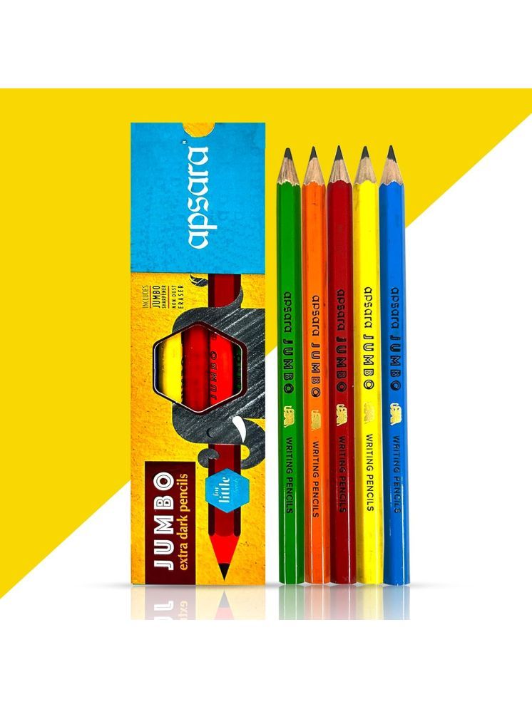     			Apsara Aps Jumbo Pencils, Multicolor, Pack of 5