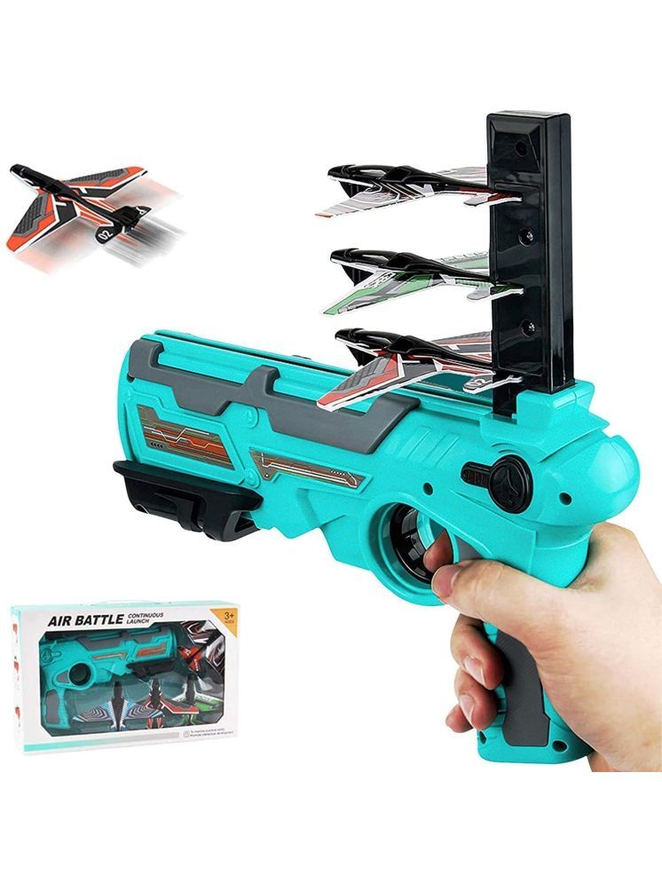     			Bluebell Airplane Launcher Toy Catapult Gun with 4 Foam aircrafts | Catapult Gun with 4 Foam Planes | Perfect for Shooting Games (Colour may vary) (Airplane Launcher Gun)