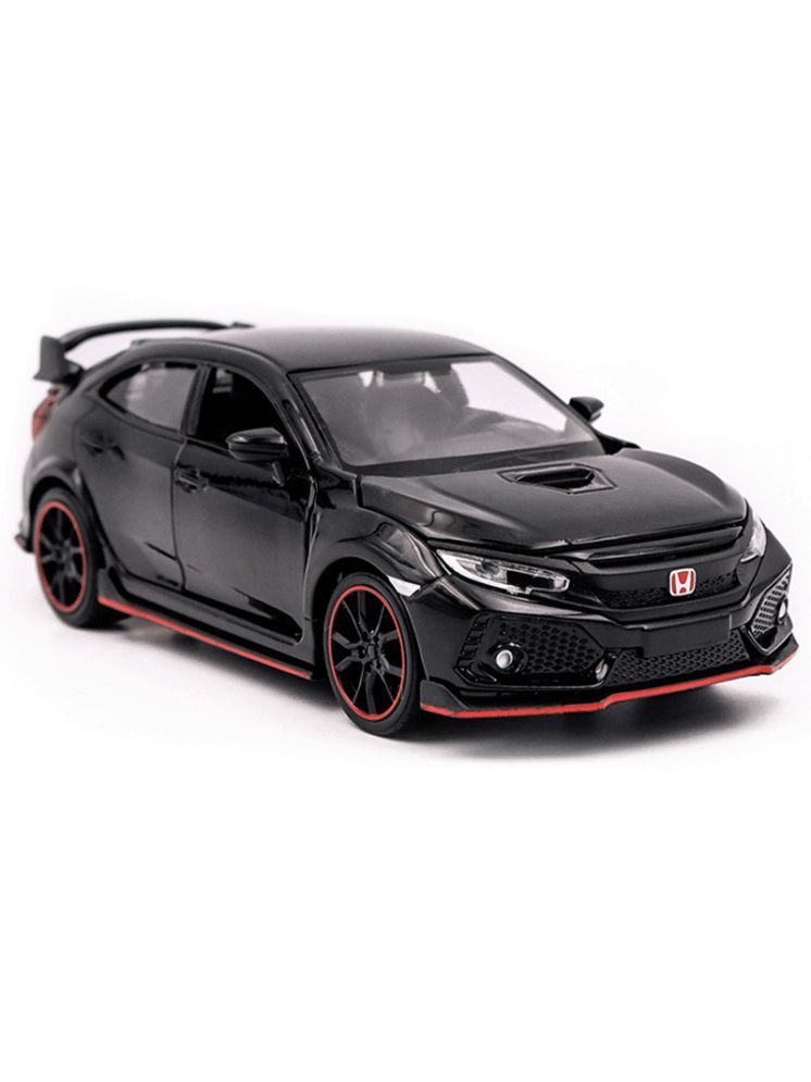     			PANSHUB 1:32 Black Honda Civic Exclusive Alloy Metal Car, Die-Cast Pull Back Toy Car with Openable Doors, Lights & Music for Kids (Pack of 1; Color As Per Stock) (1:32 Honda Civic Car - Black)