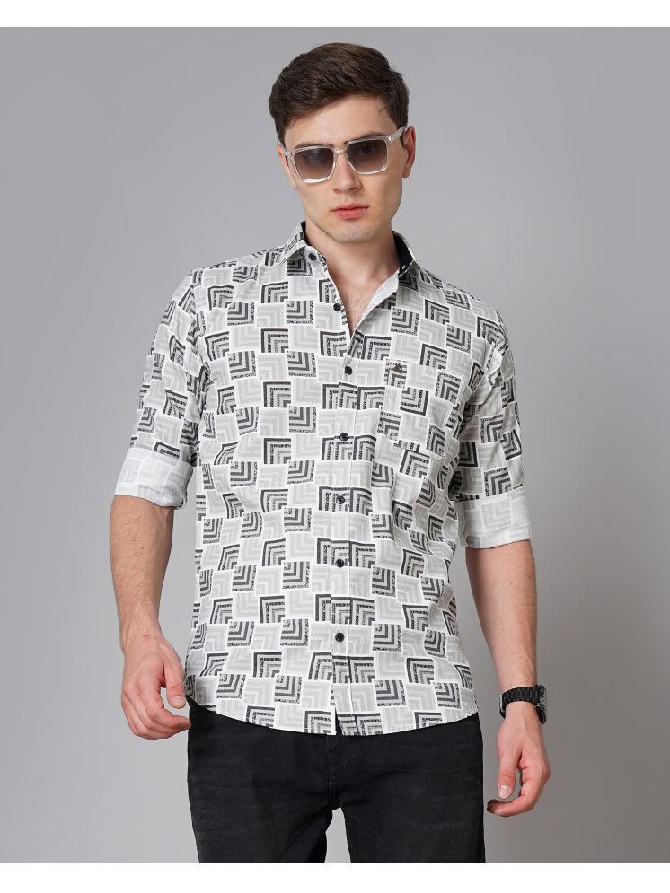     			Paul Street 100% Cotton Slim Fit Printed Full Sleeves Men's Casual Shirt - Grey ( Pack of 1 )