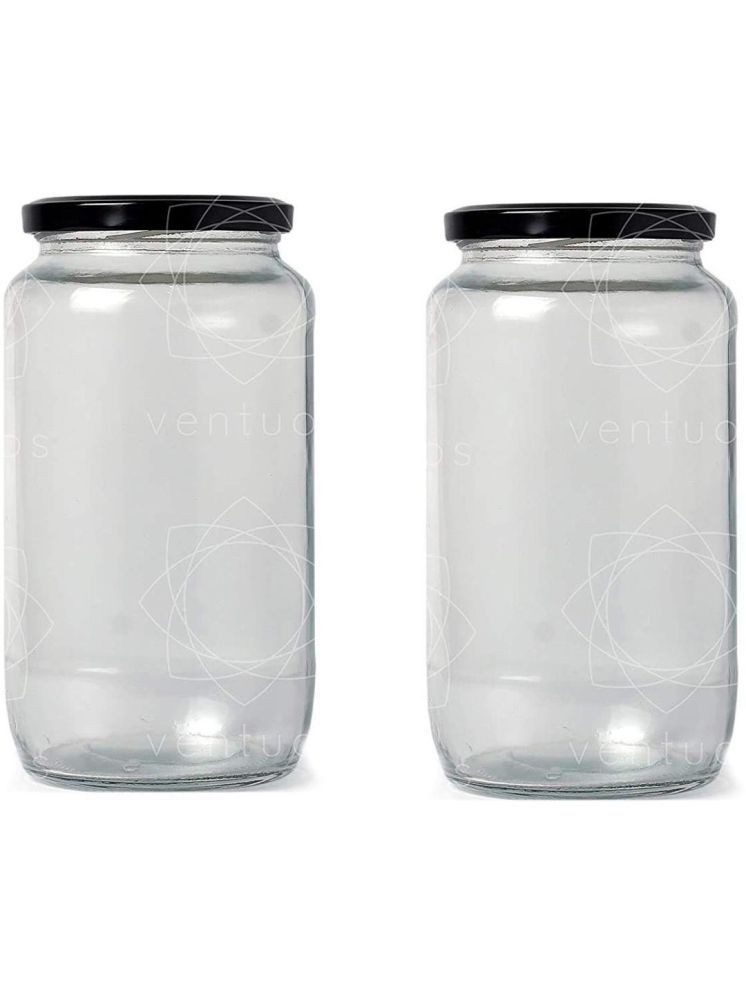     			Somil Glass Contanier Glass Transparent Cookie Container ( Set of 2 )