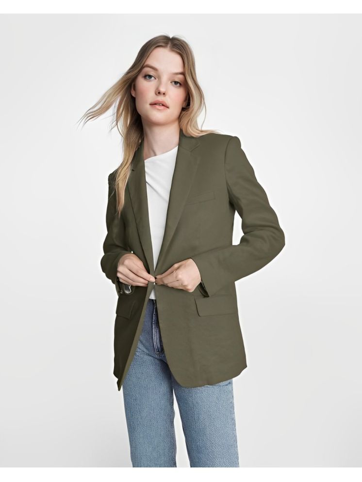     			plusperfaction - Cotton Blend Green Blazers