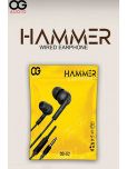 OG AUDIO HAMMER 3.5 mm Wired Headphone In Ear 24 Hours Playback Active Noise cancellation IPX4(Splash & Sweat Proof) Black