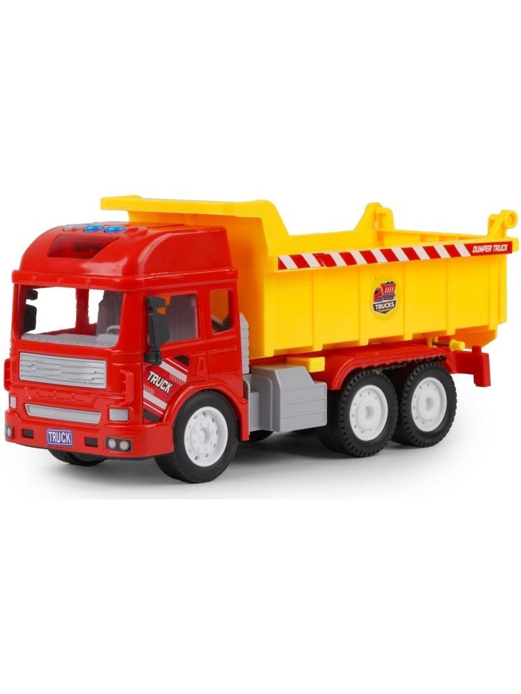     			Dumper Truck Toy, Pull Back Vehicles Dumper Toy for Kids, Friction Power Toy Trucks for 3+ Years Old Boys and Girls, Light & Sound Truck Toy for Kids