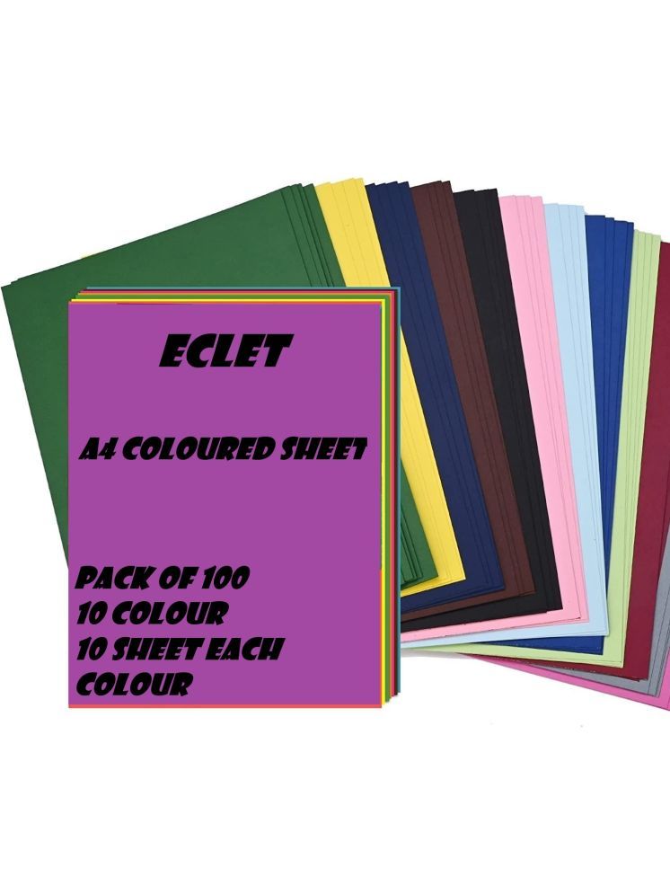     			ECLET A4 100 Coloured Sheets (10 Sheets each color)Copy Printing /Art and Craft Paper Double Sided Coloured Origami Folding DIY Craft Smooth Finish use in Home, School, Office Stationery Children's Day Gift, Birthday Gift, Party Favors,christmas decor etc