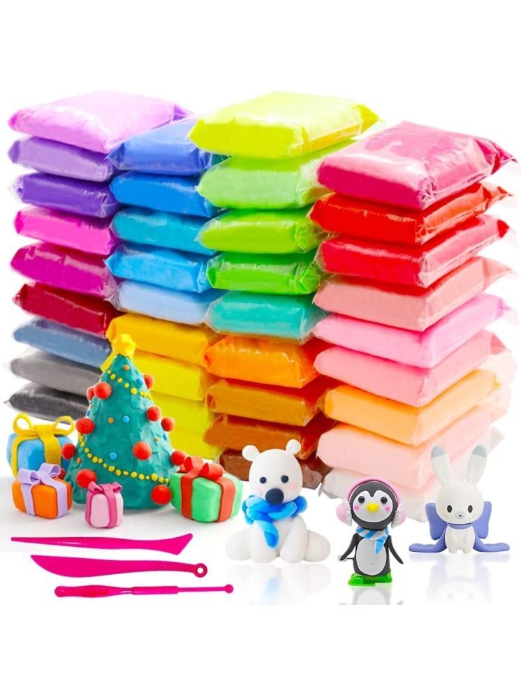     			Eclet (Pack of 12) Air Dry Clay, Colorful Children Soft Clay, Creative Art Crafts, Gifts for Kids-Multi Color. Non-Toxic Modeling Magic Fluffy Foam Bouncing Clay Putty Kit for Kids with Tools.92