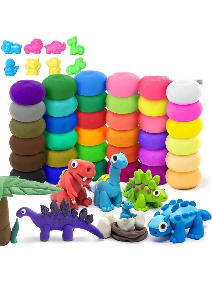     			Eclet (Pack of 12) Air Dry Clay, Colorful Children Soft Clay, Creative Art Crafts, Gifts for Kids-Multi Color. Non-Toxic Modeling Magic Fluffy Foam Bouncing Clay Putty Kit for Kids with Tools.95