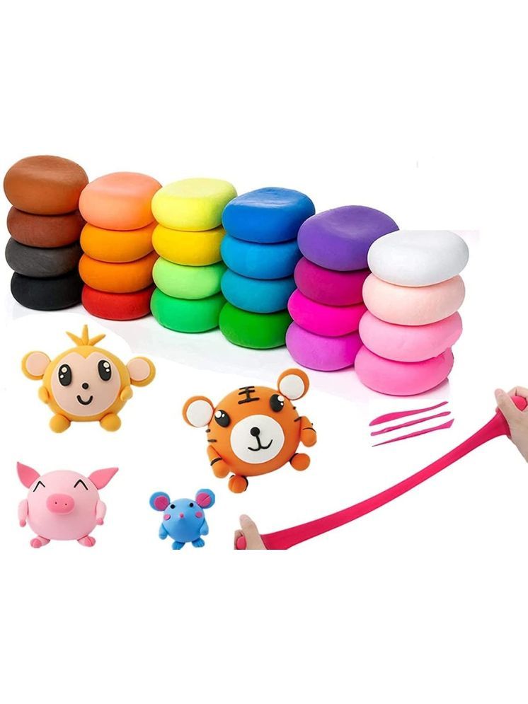     			Eclet (Pack of 12) Air Dry Clay, Colorful Children Soft Clay, Creative Art Crafts, Gifts for Kids-Multi Color. Non-Toxic Modeling Magic Fluffy Foam Bouncing Clay Putty Kit for Kids with Tools.99