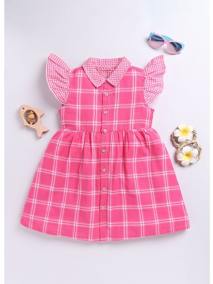     			MIMINO Pink Cotton Girls Frock ( Pack of 1 )