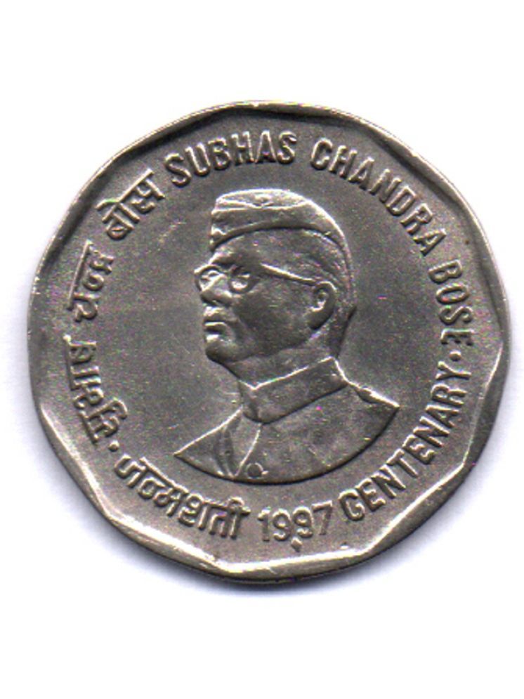     			RAJACOINS- 2 /  TWO  RS / RUPEE VERY RARE  COPPER NICKEL  USED SUBHAS CHANDRA BOSE -  CENTENARY 1997 (1 PCS)  COMMEMORATIVE COLLECTIBLE- USED GOOD CONDITION