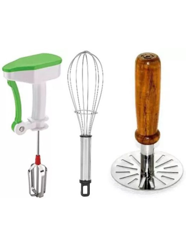     			omortex Multicolor Virgin Plastic Blender, Masher, Whisk ( Set of 3 )