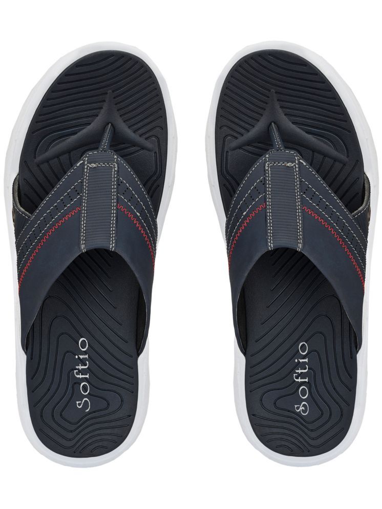     			softio Blue Men's Thong Flip Flop