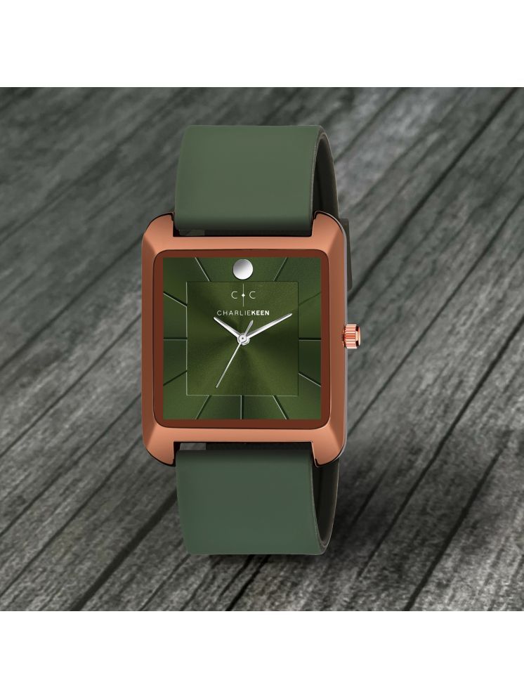     			CHARLIEKEEN Green Silicon Analog Men's Watch