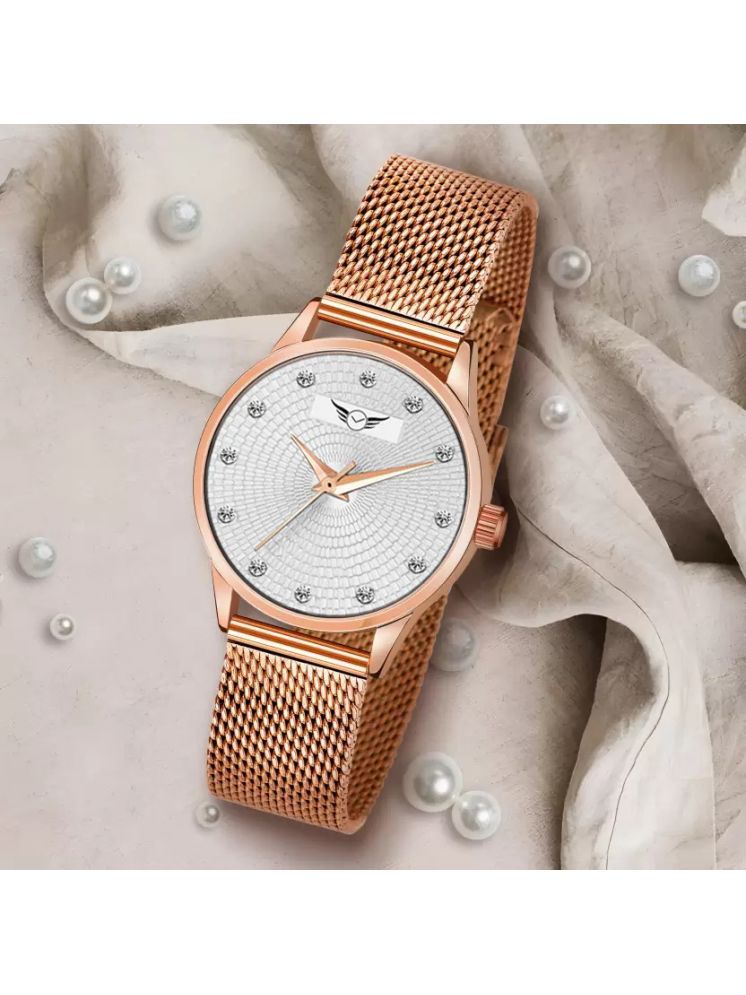     			EEWHI Rose Gold Brass Analog Womens Watch