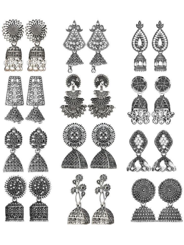     			FASHION FRILL Silver Jhumki Earrings ( More Than 10 )