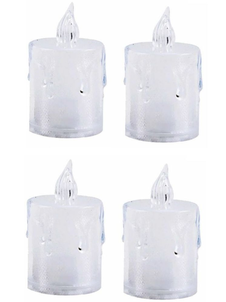     			Home Lane Off White LED Tea Light Candle 6 cm ( Pack of 4 )