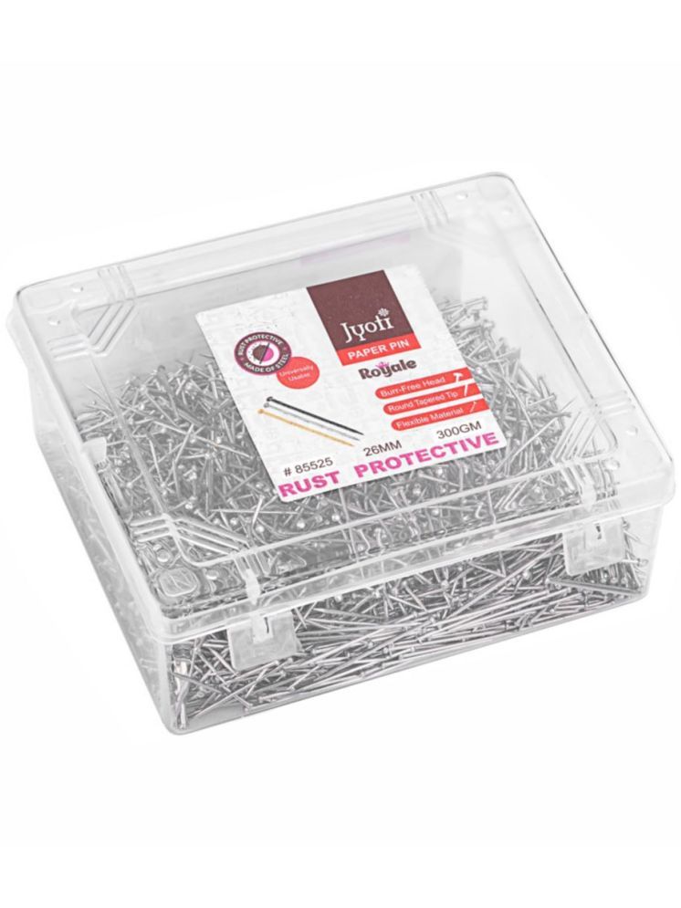     			Jyoti Paper Pin - Prime (300 Grams of 0.80x20mm Steel Pin in Nickel Finish in a Paper Box), Re-Usable Pins for Holding Loose Papers & Document Organizing, School, Office, and Stationery - Pack of 1