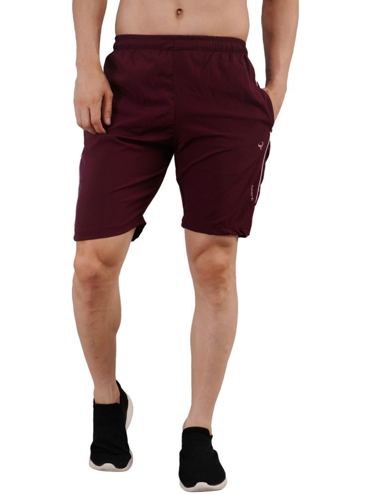     			LIVSTER Maroon Polyester Blend Men's Shorts ( Pack of 1 )