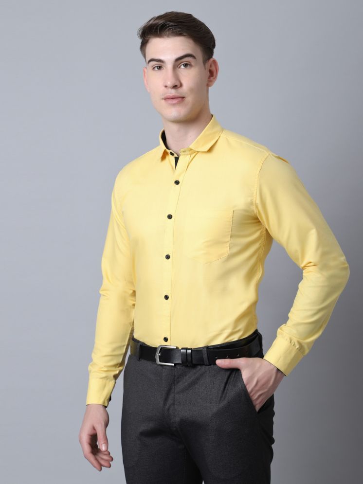     			MAJESTIC MAN Cotton Blend Slim Fit Full Sleeves Men's Formal Shirt - Yellow ( Pack of 1 )