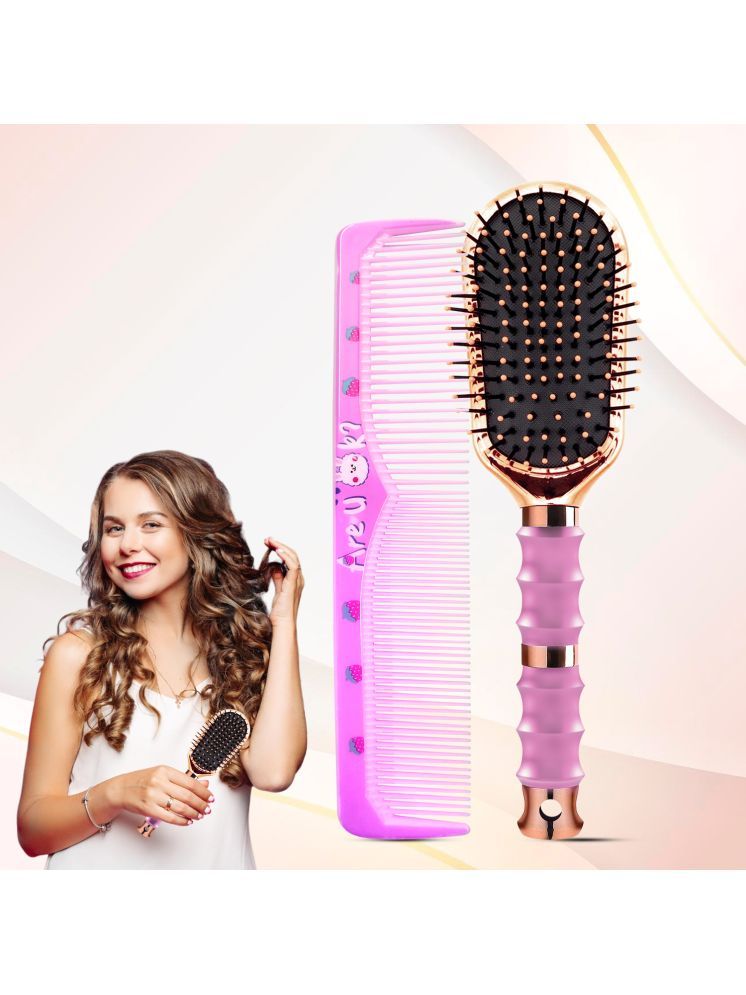     			MAJESTIQUE Hair Brush Set For All Hair Types ( Pack of 2 )