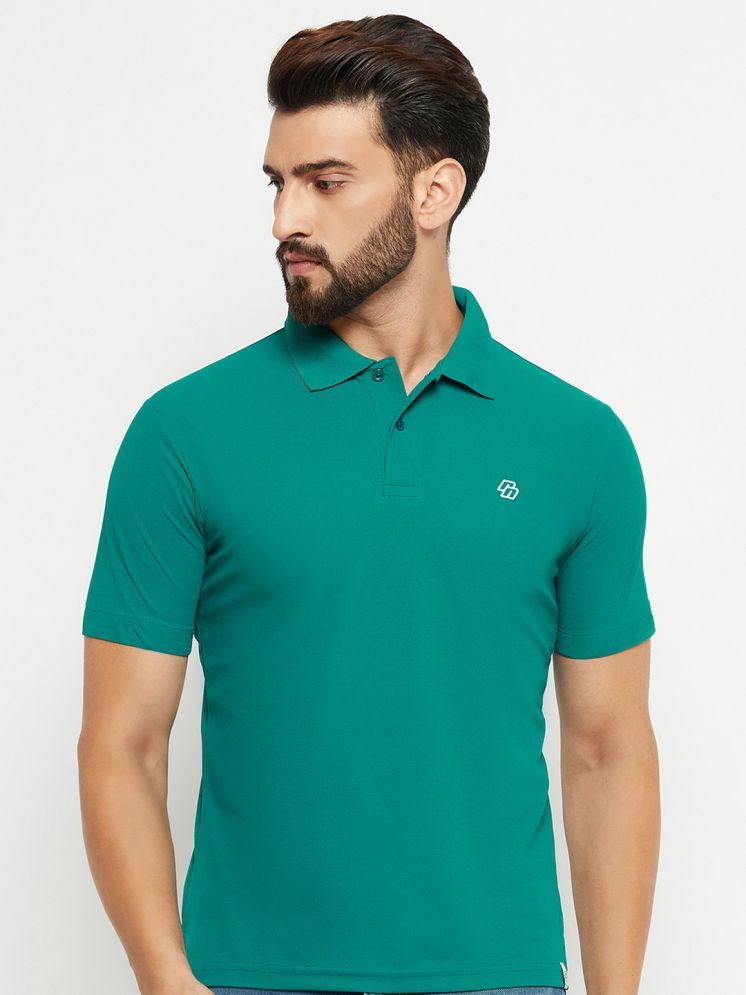     			Nuovo Cotton Blend Regular Fit Solid Half Sleeves Men's Polo T Shirt - Green ( Pack of 1 )