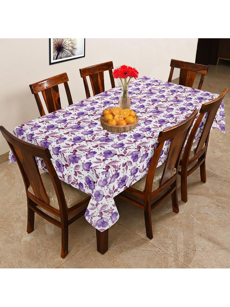     			Oasis Hometex Printed Cotton 6 Seater Rectangle Table Cover ( 178 x 152 ) cm Pack of 1 Purple