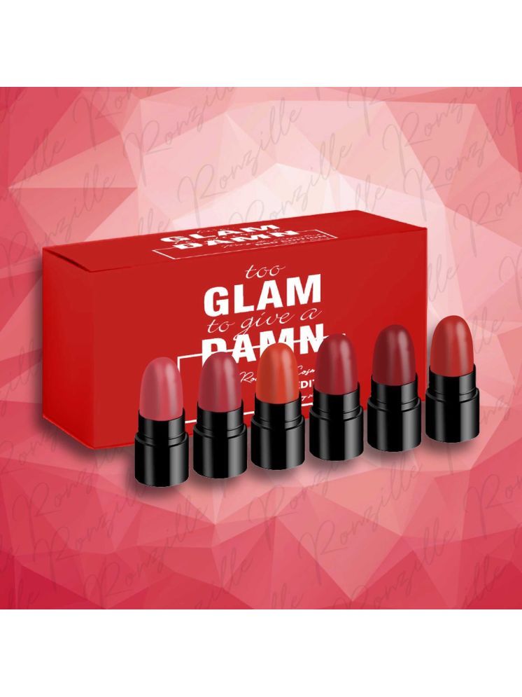     			Ronzille Set Of 6 Sexy Lippes Red Edition Mini Bullet Lipstick - 2G Each