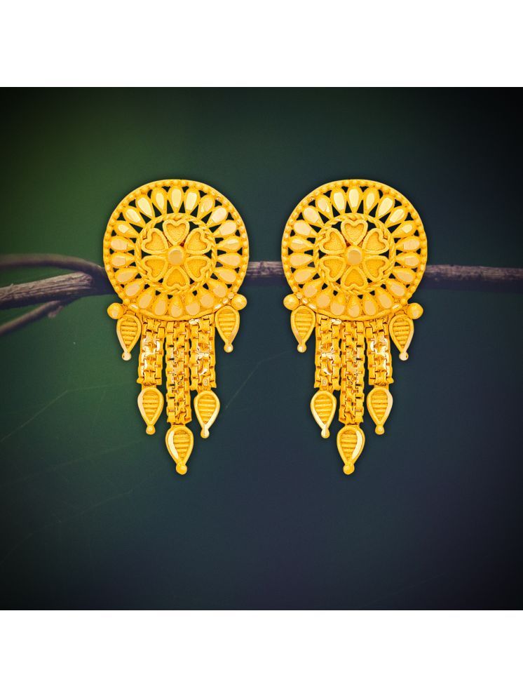     			Drashti Collection Golden Stud Earrings ( Pack of 1 )